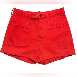 Universal Thread High Rise Midi Shorts Women’s Size 2/26 Red Utility Pockets